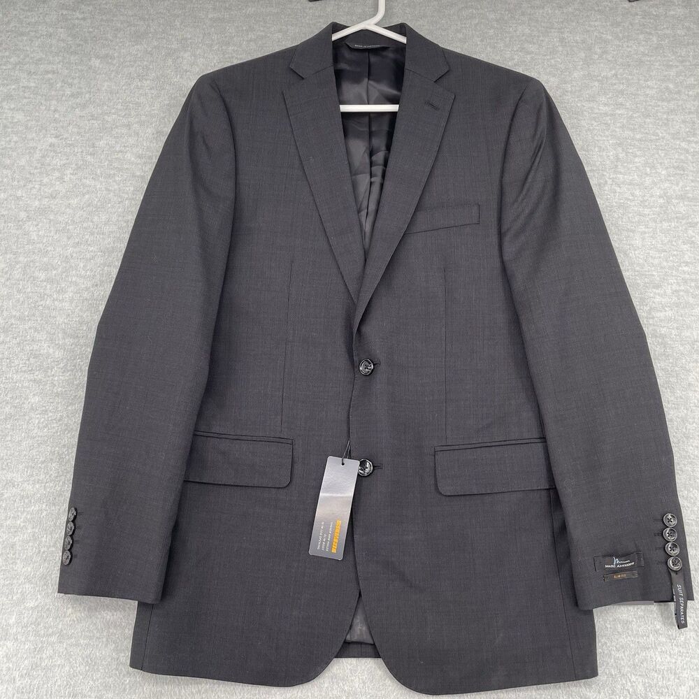 $240 Marc Anthony Blazer Suit Jacket Charcoal Gray Men's Size 38 R Slim Fit
